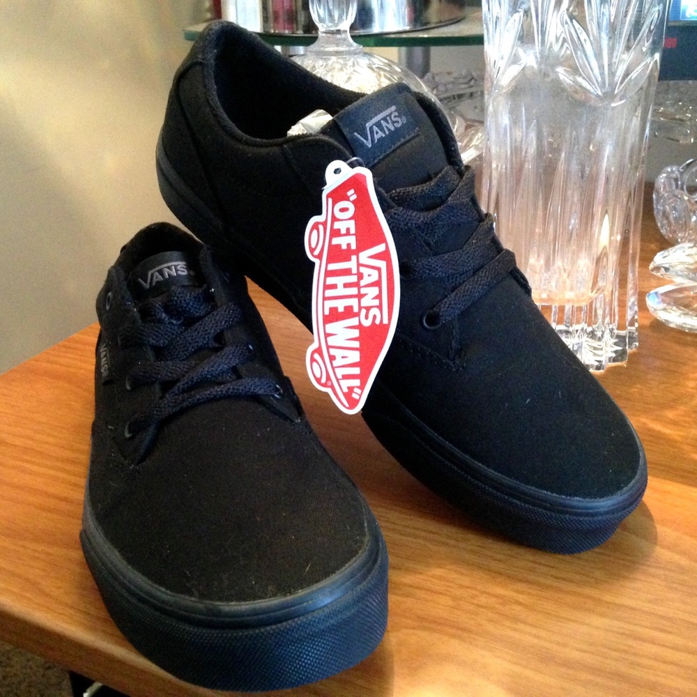 Atwood Black Kids Youth Canvas Trainer Shoes